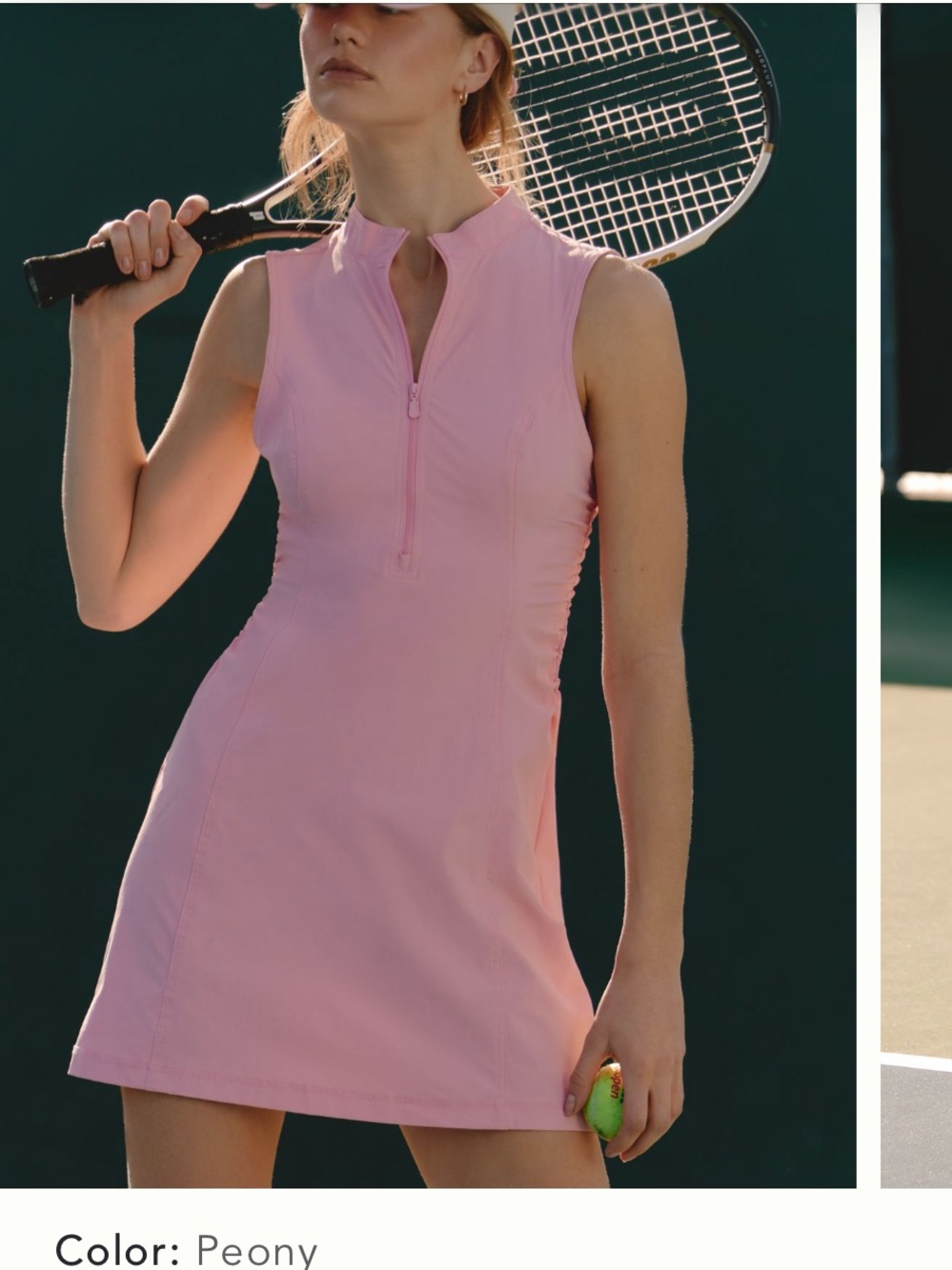 Anthropologie NWT Sleeveless Peony Pink Sport Dress with Zip Front size M/L